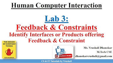 HCI Lab 3:  Feedback & Constraints ( Identify Products offering Feedback & Constraint )