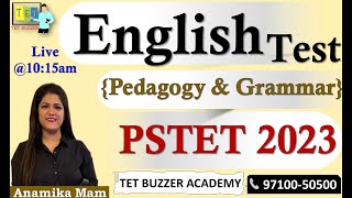 English Test|| Pedagogy & Grammar|| PSTET 2023|| Anamika Mam||9710050500