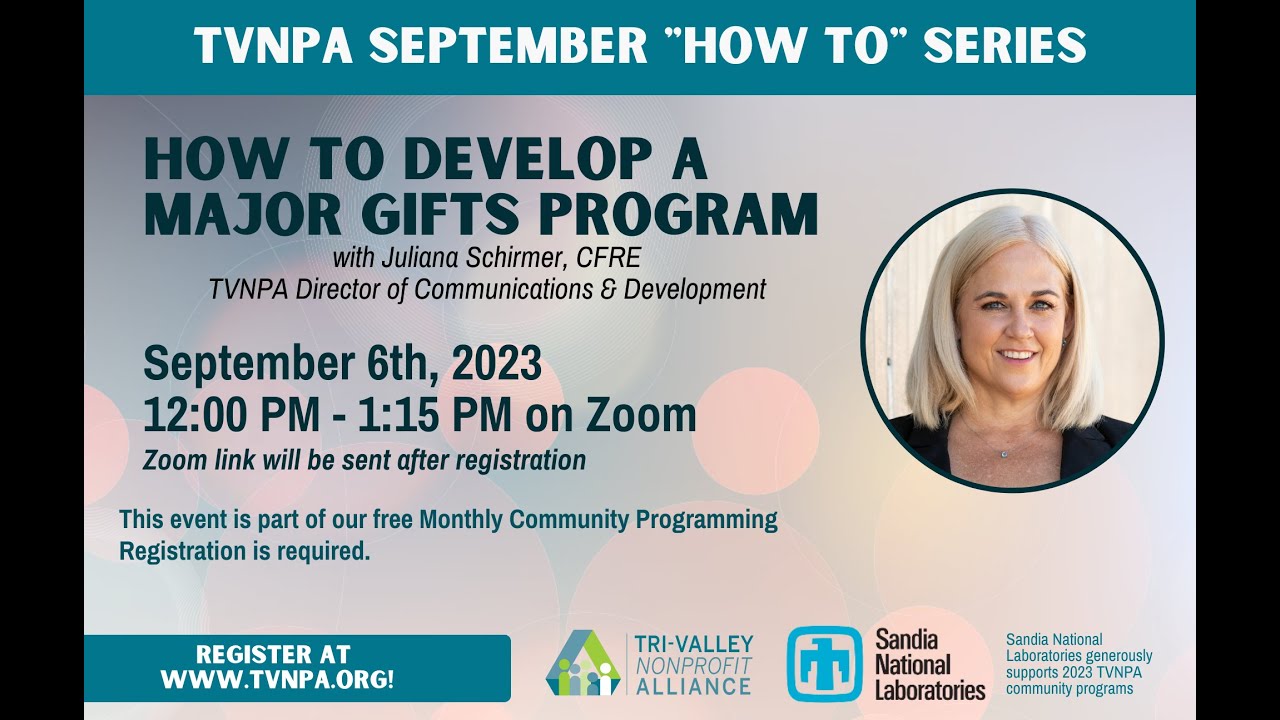 How To Develop A Major Gifts Program Taught By Juliana Schirmer YouTube