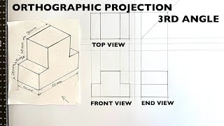 Orthographic Projection | Third Angle Projection | PART 7 | Step By Step Tutorial📐
