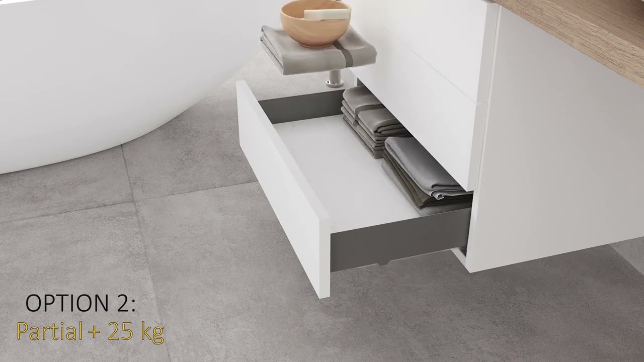 Muebles de baño con cajones · Producto en 3D