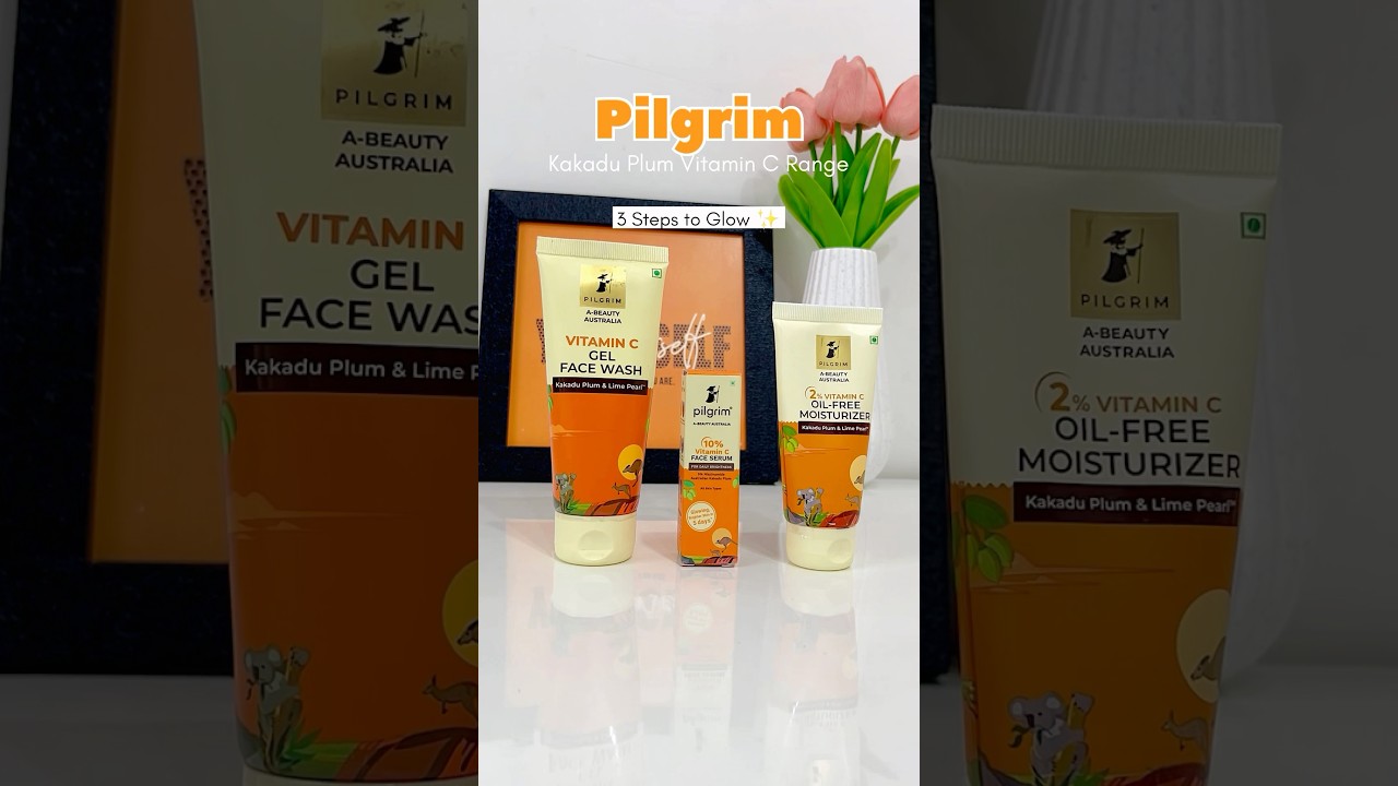 Pilgrim Kakadu Plum Vitamin C Skincare | 3 Steps for Instant Glow | Face Wash + Serum + Moisturizer