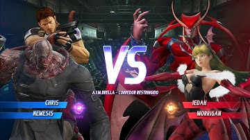 Chris y Nemesis Vs Jedah y Morrigan Marvel Vs Capcom INFINITE