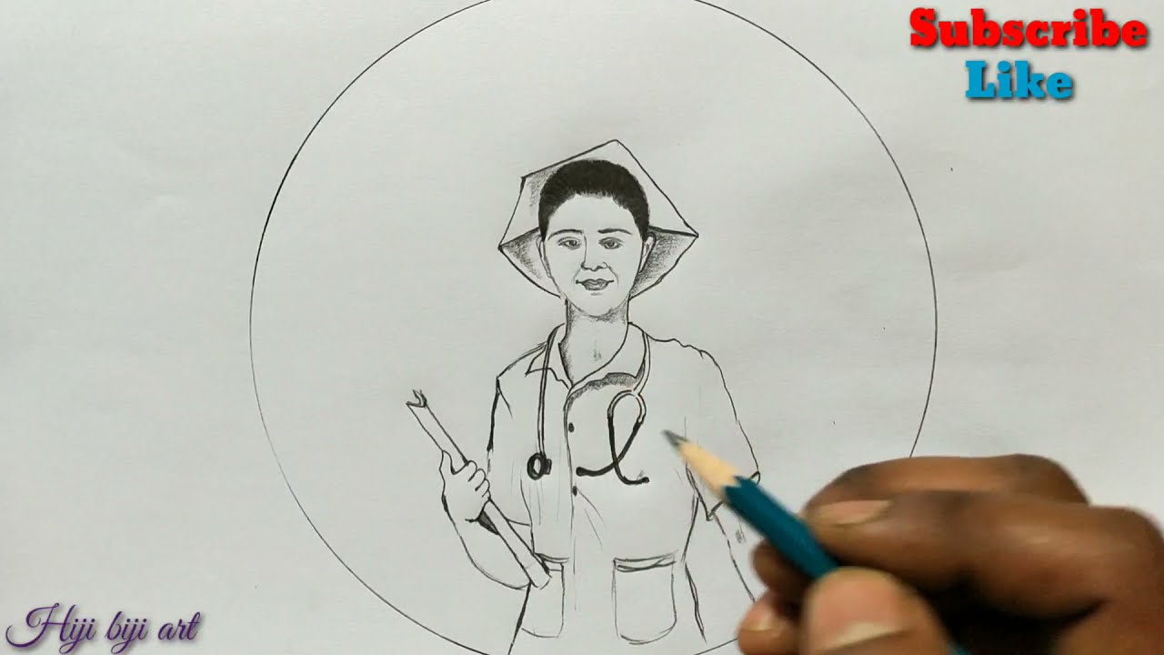How to Draw a Nurse  Step by Step Easy Drawing Guides  Drawing Howtos