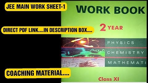 #fiitjeemodulespdf--JEE MAIN WORKSHEET-1|FIITJEE MATERIAL,#howisfiitjee