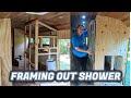 Framing Out a Tiny House Shower * Skoolie Conversion * Gus The Struggle Bus