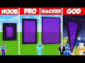 SECRET PORTAL HOUSE BUILD CHALLENGE - Minecraft Battle: NOOB vs PRO vs HACKER vs GOD / Animation