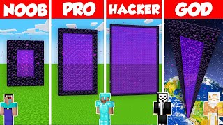 SECRET PORTAL HOUSE BUILD CHALLENGE - Minecraft Battle: NOOB vs PRO vs HACKER vs GOD \/ Animation