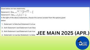 Given below are two statements : Statement I : limx→0 [tan⁻¹x + logₑ√ 1+x/1-x - 2x]...| Doubtify JEE