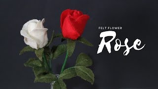 artificial flowers | cara membuat bunga mawar dari kain flanel | DIY FELT ROSE FLOWERS |