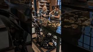 Luxury Black Epoxy Table with Real Gold Leaf | Extremely Satisfying Build 🥰✨ #viral #epoxyresin