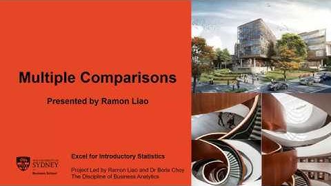 [Excel for Introductory Statistics] Chapter 8 - Episode 2 - Multiple comparisons
