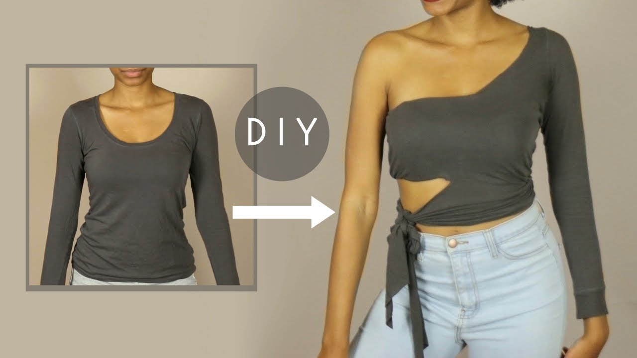 around diy crop tie top Waist DIY Crop Shoulder Tie SEWING) Top One YouTube (NO