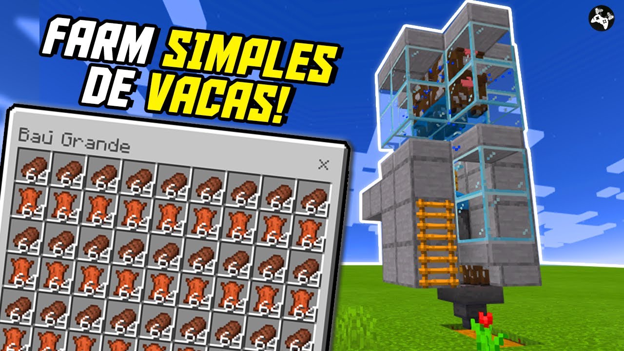 Como Fazer uma FARM SIMPLES de VACAS no Minecraft Bedrock 1.18! - YouTube