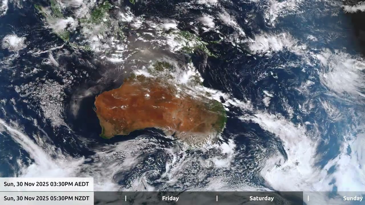 1 Dec 2025, 5 day weather timelapse Australia / New Zealand
