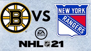 NHL 21 Boston Bruins VS New York Rangers Full Game