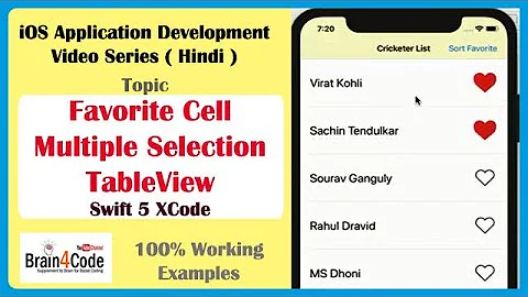 How to Select Favorite Cell Multiple Selection in Table View Using Swift 5 XCode | Hindi | iOS Apps