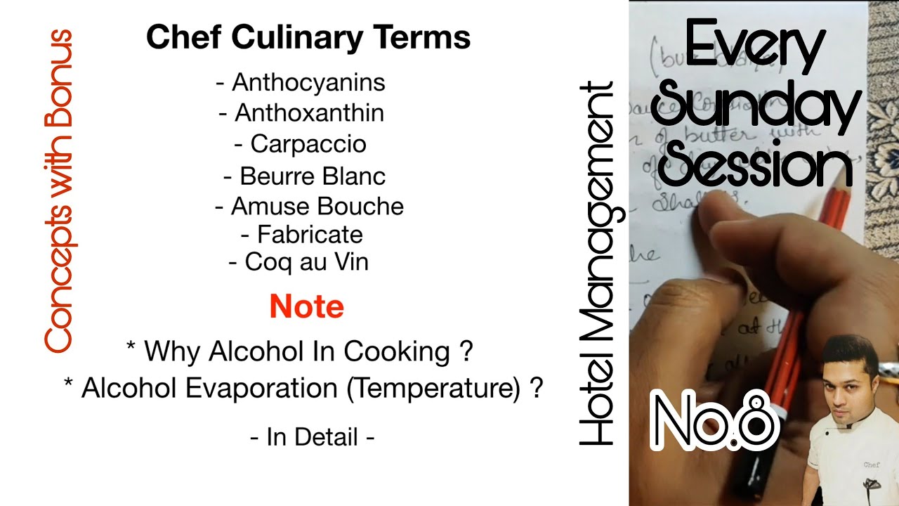 Chef Culinary Term | Hotel Management Tutorial | Sunday Session| Concepts with Bonus | No.8