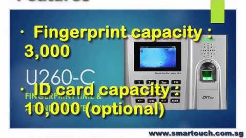 Biometric Fingerprint Machine U260-C Features Applied for Time Attendance and Payroll