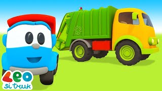 Leo si Truk & truk sampah mainan untuk anak. Kartun mobil. Kartun untuk anak dalam bahasa Indonesia