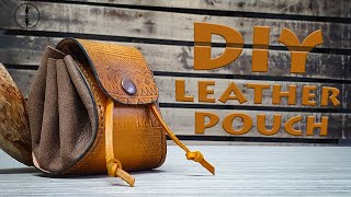 DIY Medieval Leather Pouch | Making a Drawstring Pouch | PDF pattern