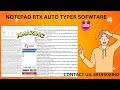 Image to Text Notepad rtx Auto Typer Software| Auto Typing Software For Notepad rtx