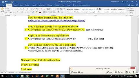 How to install OpenGL / freeglut in codeblocks, 100% working