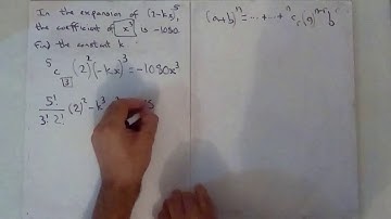 Binomial expansion unknown constant
