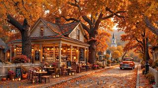 When October Comes the Quiet Autumn Streets 🍂 Soft Jazz, Cozy Café & Falling Leaves for Calm Morning