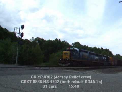 Conrail YPJR02 is seen at Port Reading with a pair of SD45-2s. Even though their 20 cylinder engines are gone these ex-EL units still sound pretty good.