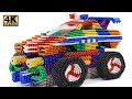 How To Make Monster Police Car From Magnetic Balls ( Satisfying ) | Magnet World 4K