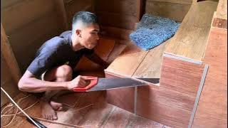 Peroses buat pintu langsung pasang dan lapis tangga papaku teriplek