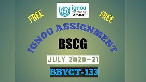IGNOU assignment: BSCG: BBYCT-133: handwrittened