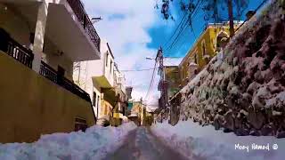 Driving through Lebanese snowy villages snowy  village lebanon countryside