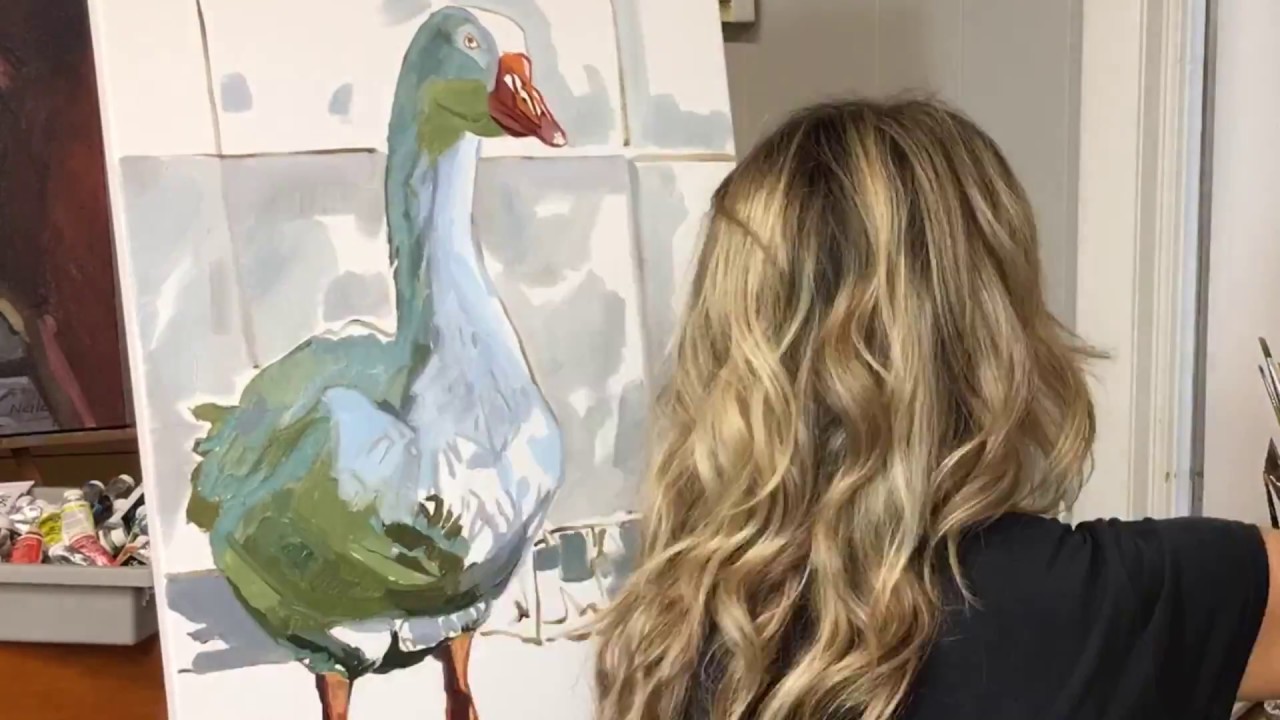 TIME LAPSE OIL PAINTING “GOOSE” - YouTube