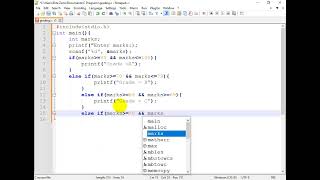 Student Marks Grading System in C Programming Language