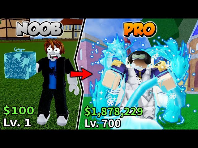 Lvl1 Noob gets ICE FRUIT, Reach 2nd SEA & AWAKENS it! in BLOXFRUITS 