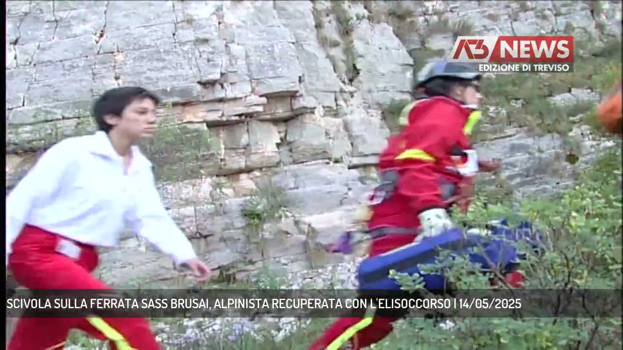 SCIVOLA SULLA FERRATA SASS BRUSAI, ALPINISTA RECUPERATA CON L'ELISOCCORSO | 14/05/2025
