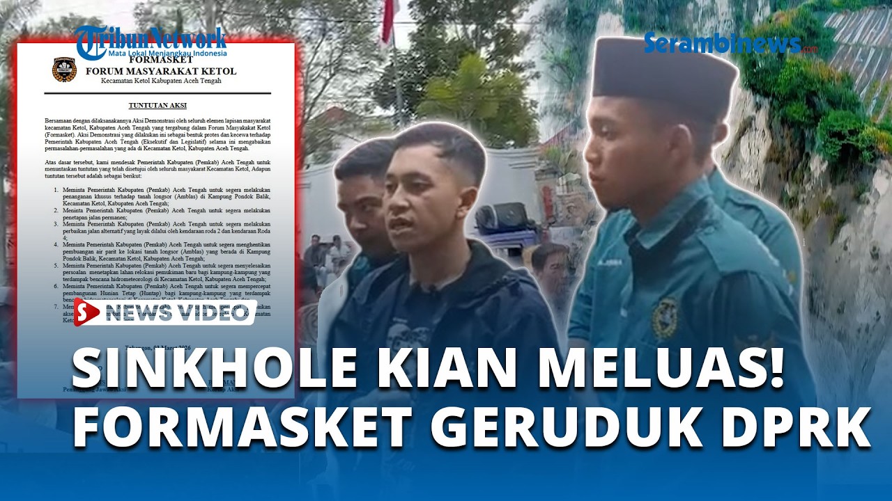 Lubang Raksasa Sinkhole di Ketol Kian Meluas, Formasket Demo di DPRK Aceh Tengah