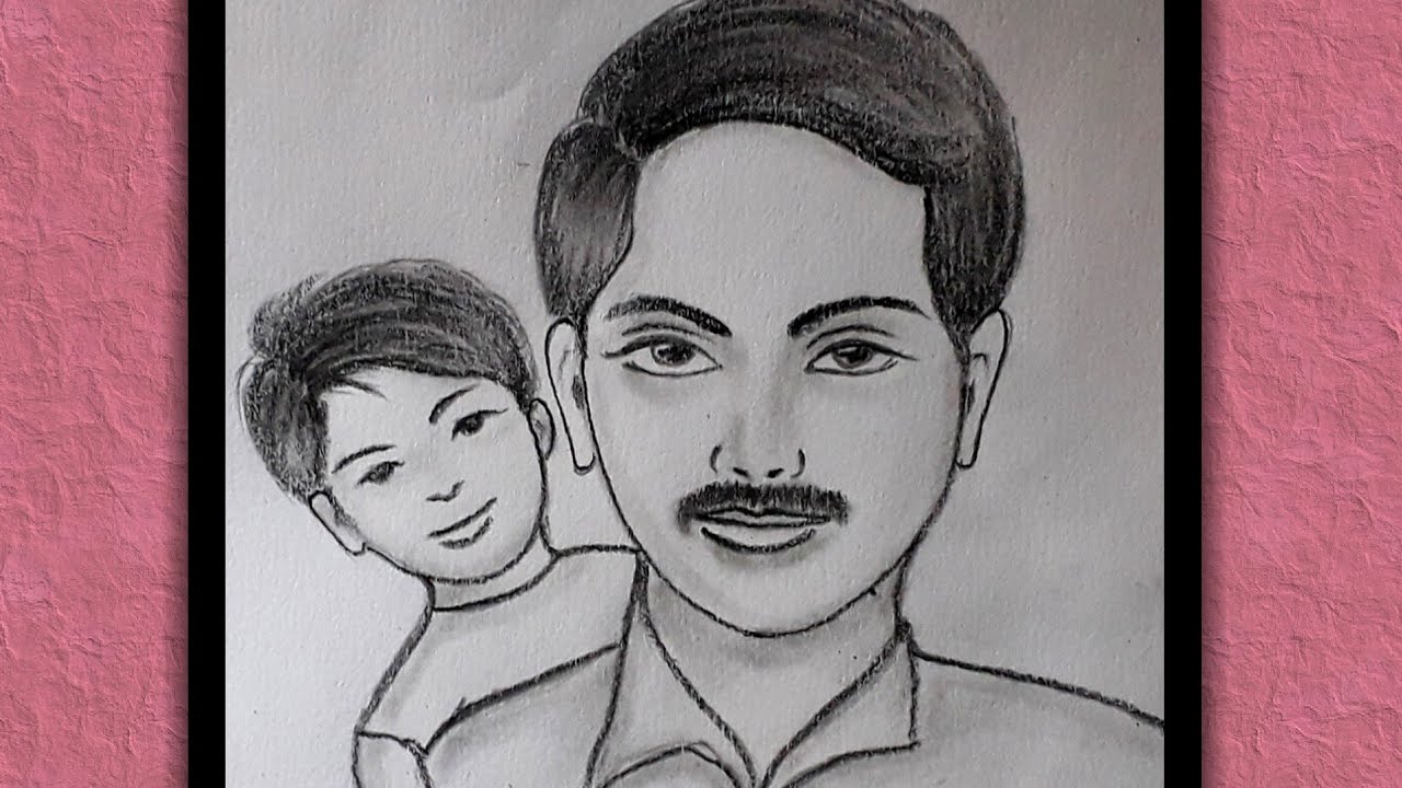 How to draw son and father drawing/easy drawing for beginners - YouTube