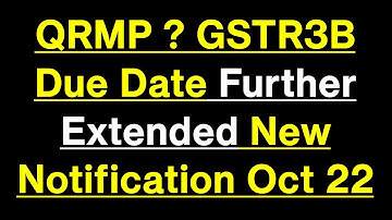 QRMP Due Date Extensions? GSTR3B Due Date further Extended, New Notification