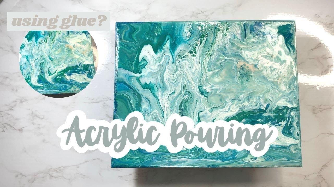 Acrylic Pouring with Glue as Pouring Medium - YouTube