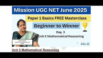 Basics / Day 3 - Unit 5 |Mathematical Reasoning/UGC NET / Explanation in Tamil
