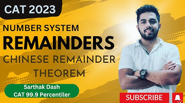 Remainders || Chinese Remainder Theorem || CAT Preparation || CAT 2023 || Number System