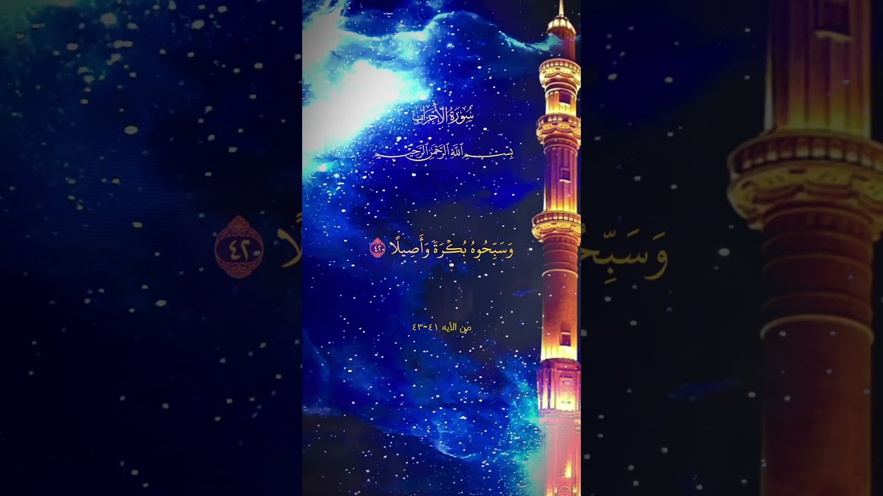 سورة الاحزاب الايه ٤١  - ٤٣ بصوت الشيخ عبدالرحمن السديس