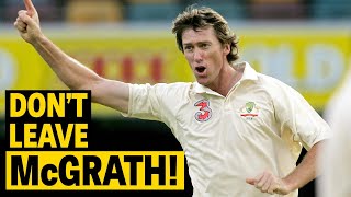 No shot offered! Batsmen leave, McGrath strikes