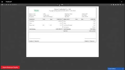 Corarl HR - Export Employee Payslip to PDF (Quick Demo)