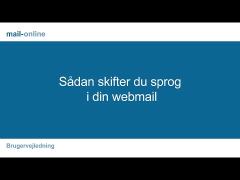 Sådan skifter du sprog i din webmail