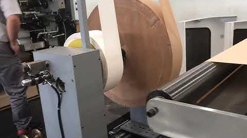 ZD-QFB21 Fully Auto Roll-Fed Square Bottom Paper Bag Machine with With Flat Handle Folded into Bag