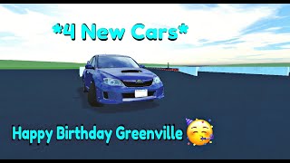 Roblox Greenville *4 New Cars* and Happy Birthday Greenville!